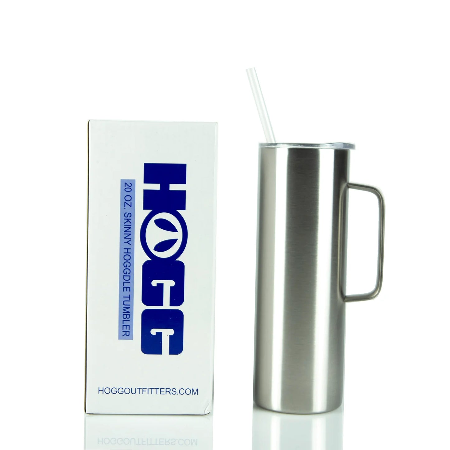 20oz Hoggdle Skinny Handle w/sliding Lid & Straw