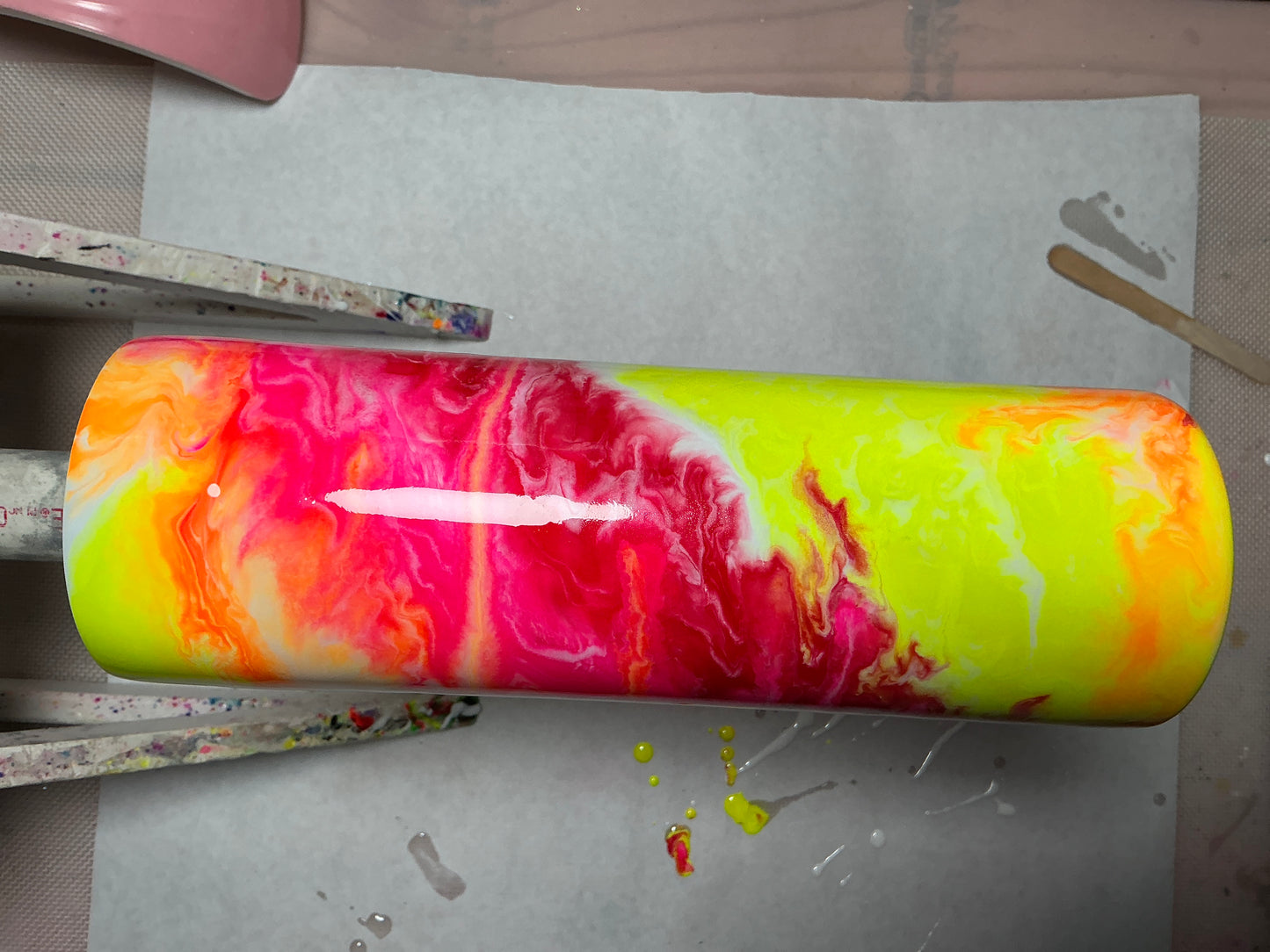 30oz Neon Swirl glow inks made by YaYa SOLD