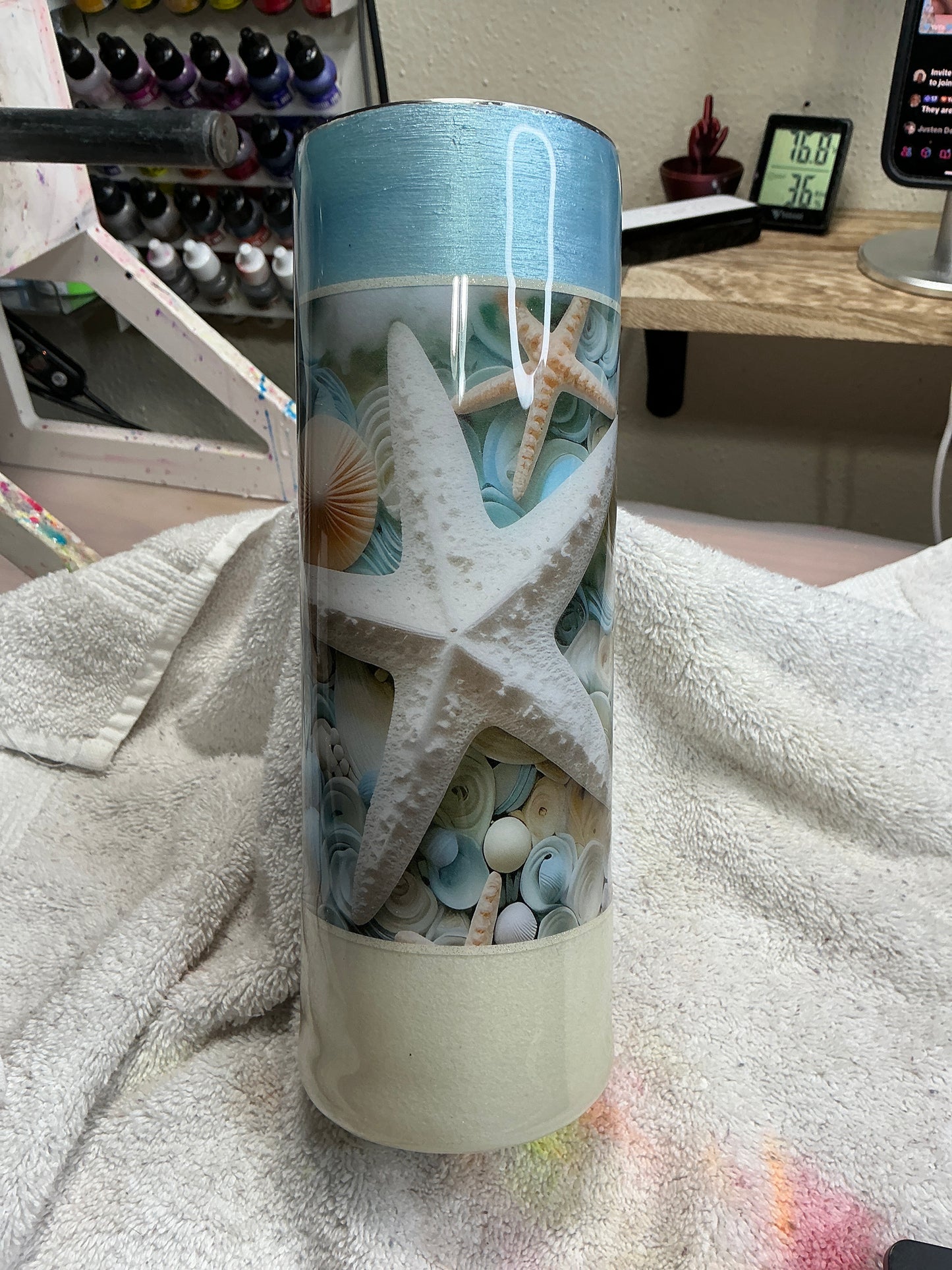 #36) 30oz Skinny Beach Sand LAURA SOLD