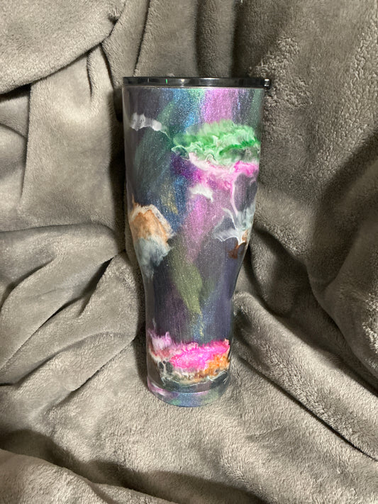 #47)      40oz Tall Boy Northern Lights Cloud Chaser  made by YaYa - KIM SIMS SOLD