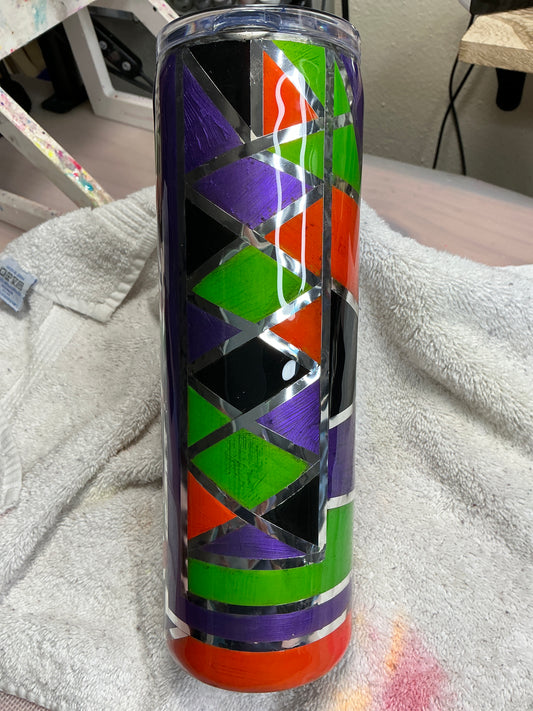 #35)      30oz Skinny Shattered Glass MICHELLE SOLD