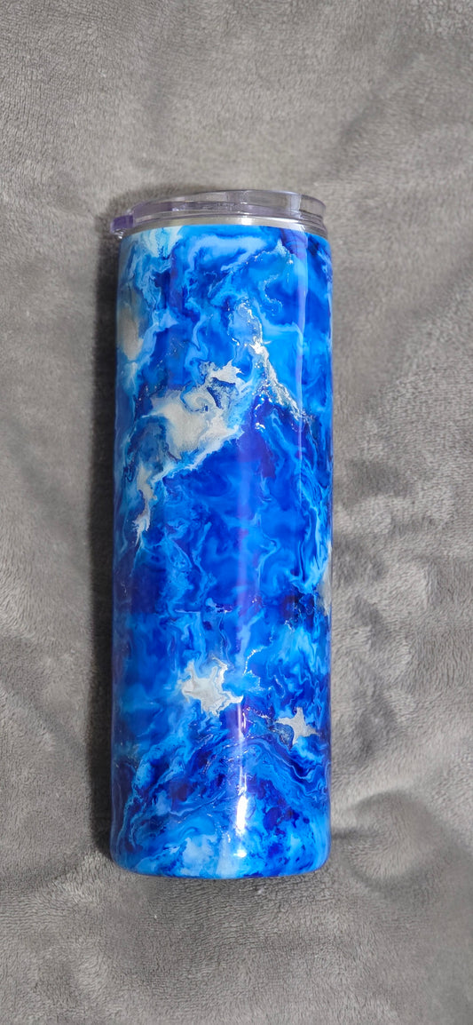 #19)    30oz Skinny Blue GLOW - LIZ SOLD