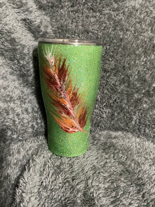 #28)     30oz Modern Curve Feather - LINDA SOLD